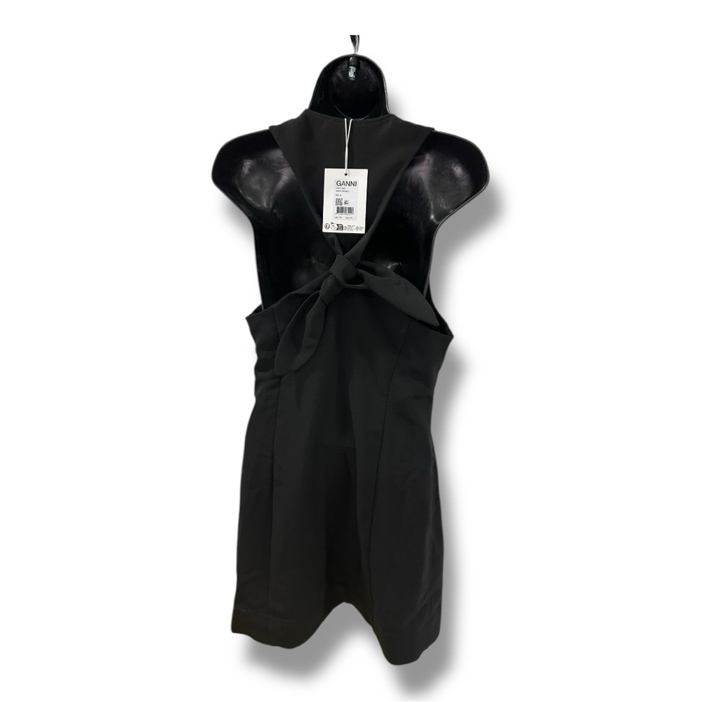 Ganni Twill Mini Dress Black size 38 new with tag - Picture 7 of 11